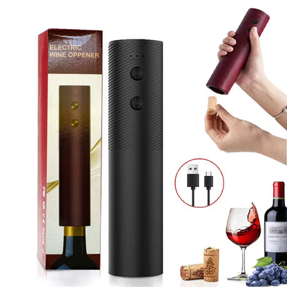 Electric Wine Bottle Opener Automatic Red Wine Corkscrew Rechargeable Wine Opener One-Click Button Wine Tools Kitchen Products