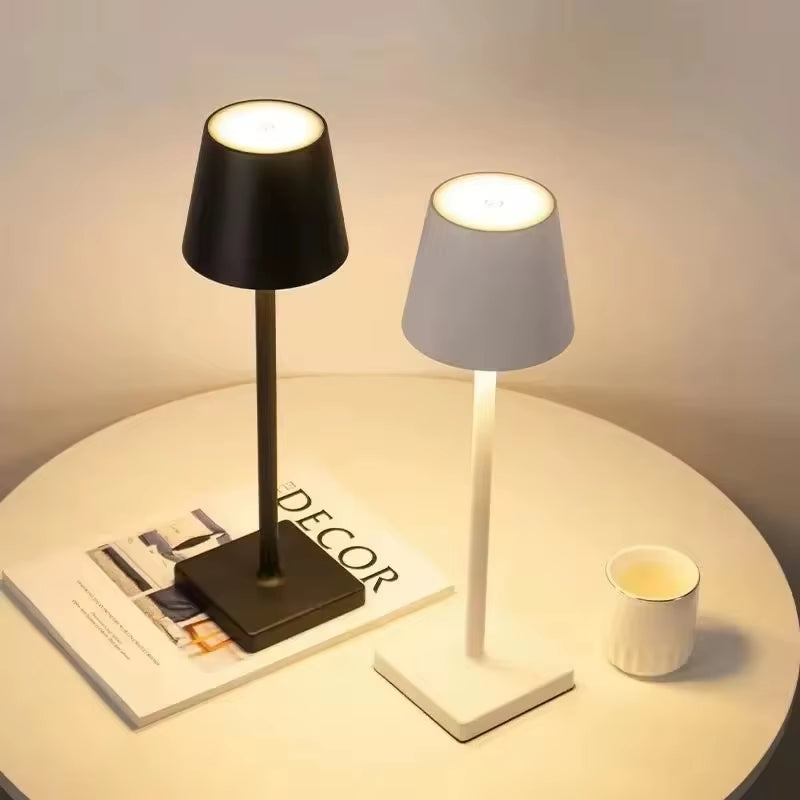 Rechargeable LED Table Lamp Touch Switch 3 Levels, Desk Lights Bar Club Dinner Creative Decorative Ambient Lighting