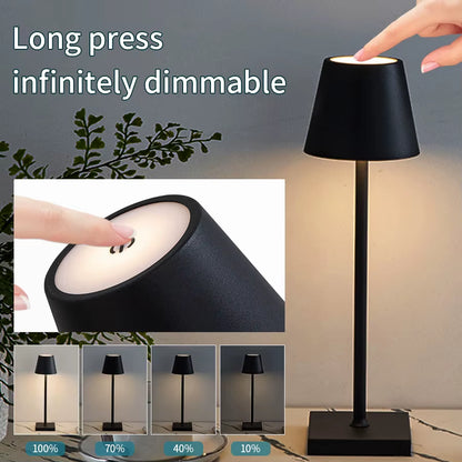 Rechargeable LED Table Lamp Touch Switch 3 Levels, Desk Lights Bar Club Dinner Creative Decorative Ambient Lighting